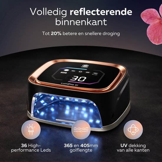 Beeperfect® UV-Lampe Gel-Nägel - Nagellampe - Nagellampe UV Led - Nageltrockner - Kabellos - Reflektierende Innenseite - Rose Gold