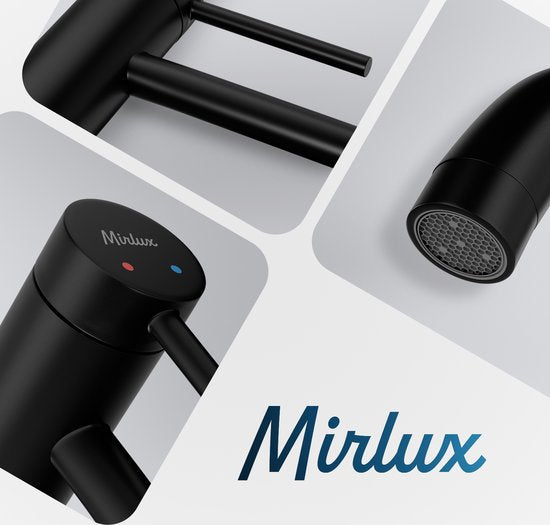Mirlux Waschtischarmatur Schwarz - Waschtischmischer Bad - Waschtischarmatur - Waschtischarmatur / WC-Armatur - Wasserhahn - Kalt- und Warmwasserarmatur - Toilettenarmatur Kalt- und Warmwasser