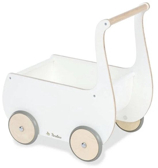 Pinolino Holz-Laufwagen Mette Weiß – Puppenwagen