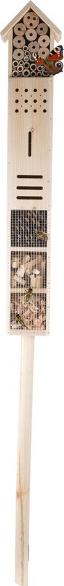 Lifetime Garden Insektenhotel - Holz - 160 x 14,5 x 10 cm - auf Stange