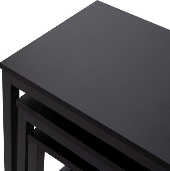Robuster schwarzer Industrie-Beistelltisch 3er-Set: Platz sparen mit Stil