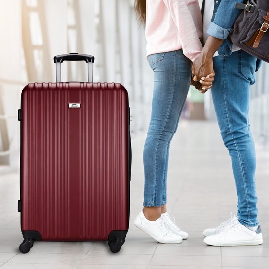 Slazenger - Kofferset 2 Stück - Handgepäcktrolley 26L und geräumiger Reisekoffer 71L - Burgunderrot