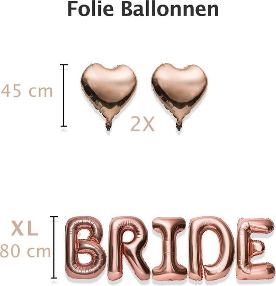 Happy Goods Bride to Be Dekorationen - Ballons & Zubehör - 38 Stück - Bachelorette Party Woman - Bride to Be Schärpe - Team Bride - Bachelorette Party - Slingers