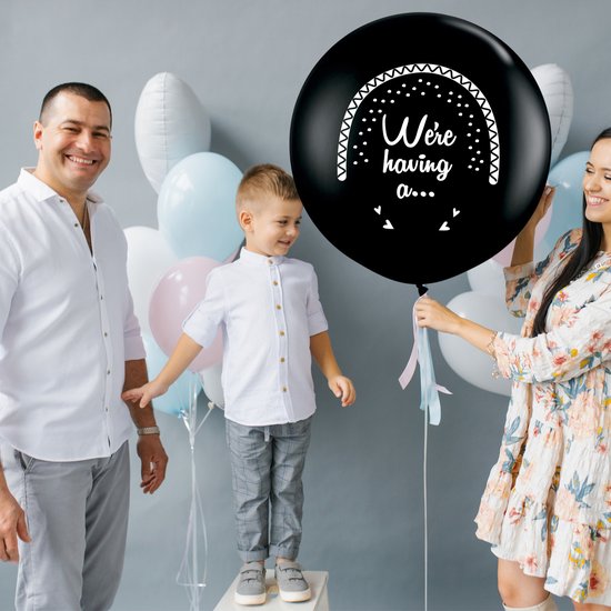 Partizzle Gender Reveal Party Deko Pack - Babyshower Ballons Dekoration - Geschlechterbekanntgabe - Junge oder Mädchen - XXL