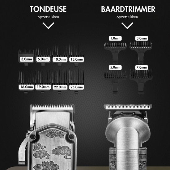 Professionelle kabellose 5-in-1 Haarschneidemaschine - Sansbeauté - Haarschneider Herrenkopfhaar - Cheveux Hair - Haartrimmer - Friseur Haar Maschine - Haarschneider - Trimmer Bart - Barbe Haarschneider - Friseur Buddha Trimmer - Barber Set - Barber Set