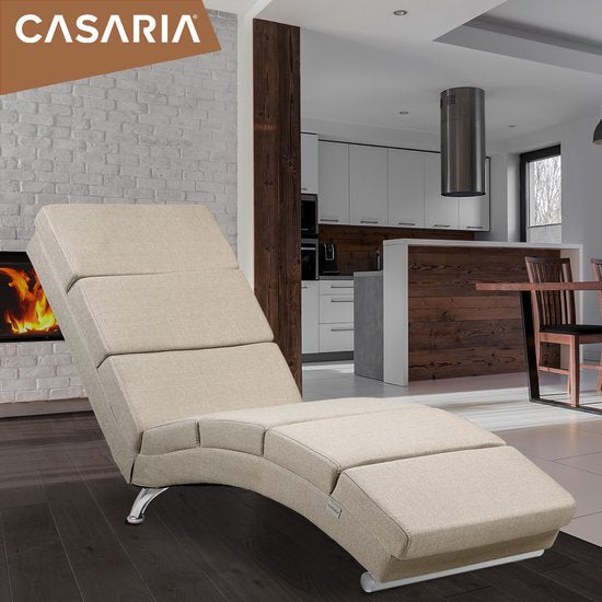 Casaria Recliner London - Loungesessel Verchromt - Sand