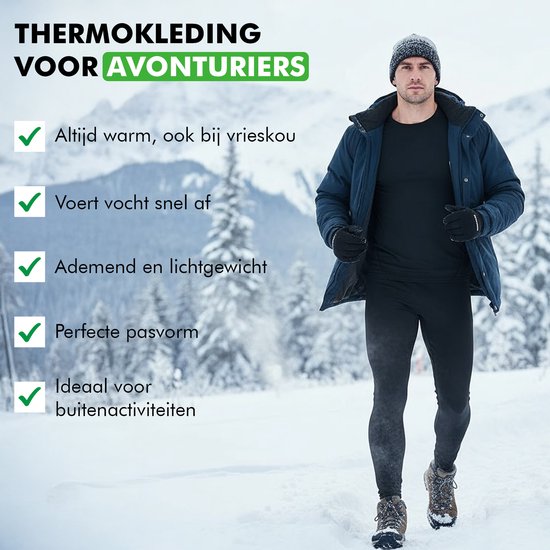 Travelhawk Thermokleidung – Thermokleidung für Damen und Herren – Thermounterwäsche für Damen und Herren – Schwarz – L