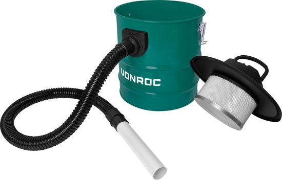 VONROC Aschesauger 1600W - 20L Fassungsvermögen - 3m Stromkabel - Für Kamin, Feuerstelle, Grill und Werkstatt