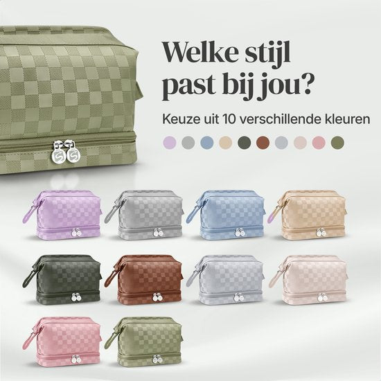 Skycases Travel Essentials - Kulturtasche und Make-up-Organizer - wasserdicht und kompakt - geeignet für Reisen und den täglichen Gebrauch - Unisex - Matcha Grün