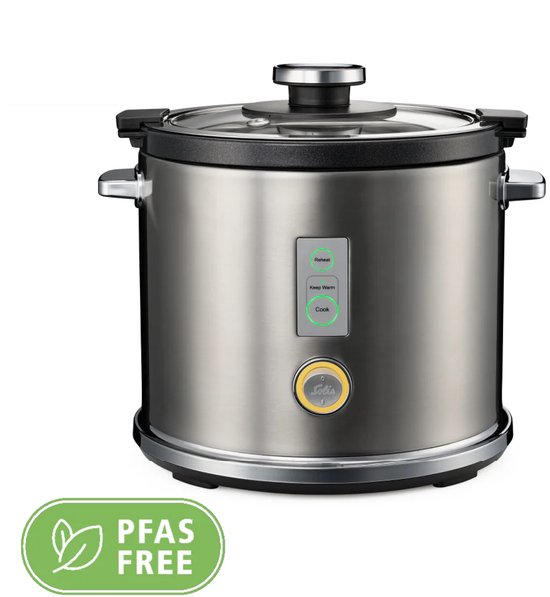 Solis Reiskocher Multi 8162 - Reiskocher und Dampfgarer - für alle Reissorten - Dampfgarer für Reis, Gemüse, Fisch und mehr - 650 W - 1.2L