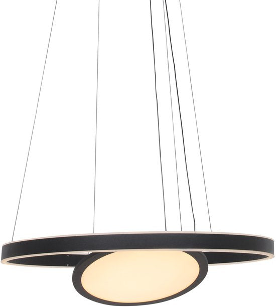 Steinhauer Pendelleuchte Ringlux - schwarz - Metall - 60 cm - eingebautes LED-Modul - 3514ZW