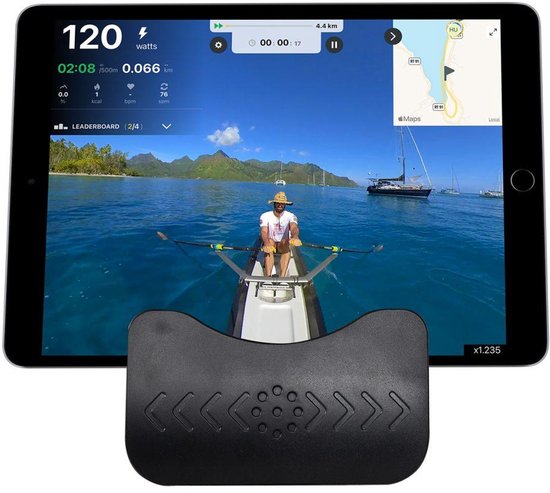 VirtuFit AQUA100i Rudergerät mit Wasserwiderstand - Einzelschiene - Inkl. Display, Tablet-Halter und Transportrollen - Kinomap & Fitshow - Max. 120 kg und 200 cm - Rudergerät - Rudergerät