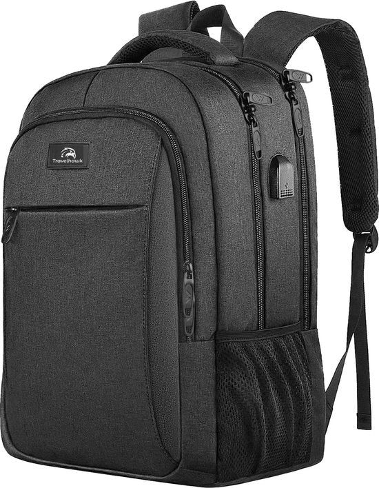Travelhawk Rucksack - 28L - 15.6 Zoll - Laptop-Rucksack - Rucksäcke - Rucksack - Männer & Frauen - Wasserabweisend - Mit USB-Ladeanschluss