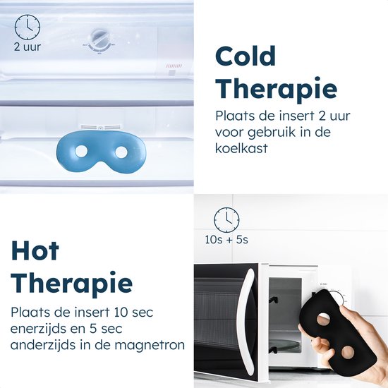 Resty® 4-in-1 Schlafmaske - 100% lichtdicht - Kühlung/Heizung/Aromatherapie - 3 Einsätze - komfortable 4D-Passform
