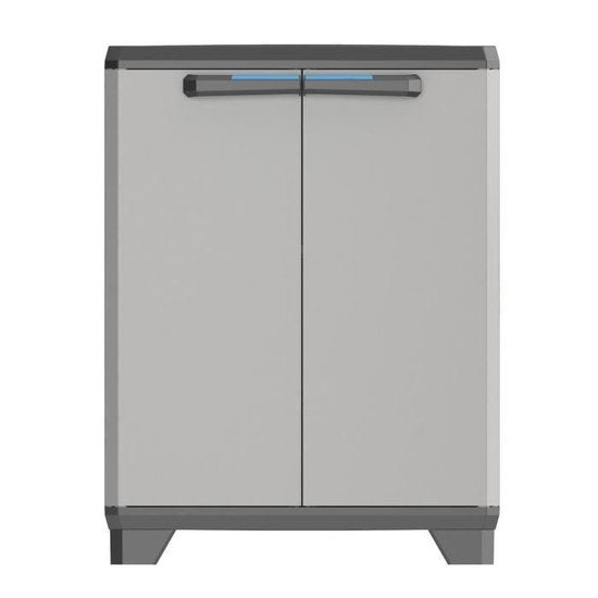 Keter Linearer Lagerungsschrank niedrig - 1 Regal - 39x68x90cm - Schwarz/Grau