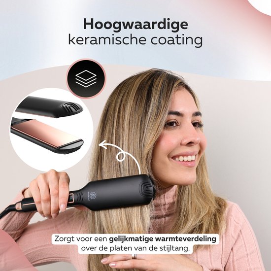 Beeperfect® Glätteisen Pro Straight - Glätten & Locken - Glätteisen - Haarglätter - 80℃ bis 230℃ - Inkl.