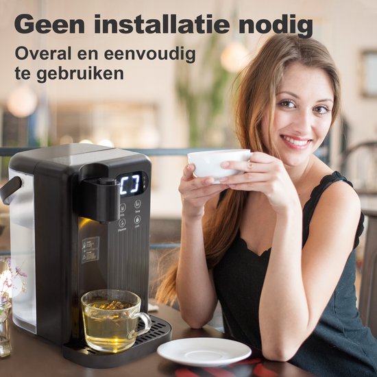Nimma Heißwasserspender - 3 Liter - 40-100℃ - Heißwasserhahn - 200/350/500 ml - Wasserkocher - Schwarz