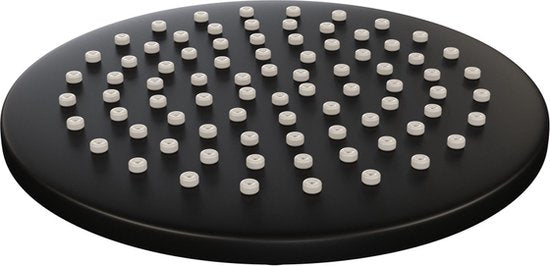 Brausegarnitur Brauer Aufputz Rund Schwarz 20cm Thermostatmischer Regenbrause Standhandbrause