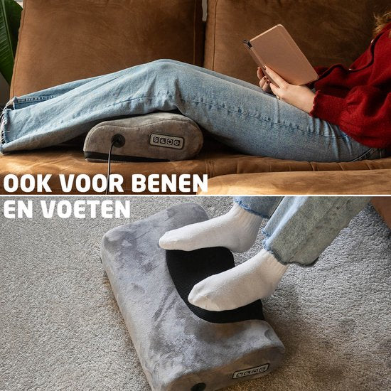 BREND BR-2230 Elektrische Massagematte und Kissen - Massagematratze mit Wärme, 5 Vibrationsmodi und 3 Intensitäten - Massagekissen - 170X55 CM - Grau