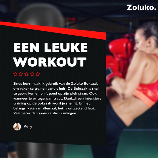 Zoluko Aufblasbarer Boxsack am Fuß - Inkl. Boxhandschuhe, Fußpumpe und E-Book - Indoor und Outdoor - Für Erwachsene und Kinder - Boxsack stehend oder am Fuß - Schwarz