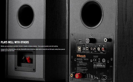 Klipsch R-51PM - Aktive Regal-Lautsprecher - Schwarz ( Paar )