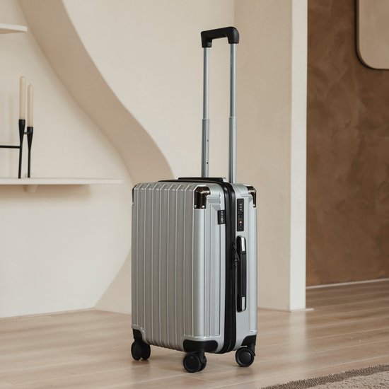 Pathsail Handgepäck Koffer - 40L x 55CM - Inkl. TSA-Schloss & Spinner-Räder - Silber