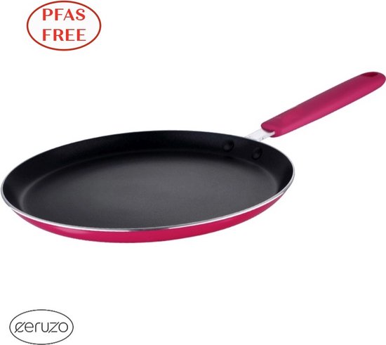 Ceruzo Pfannkuchenpfanne PFAS-frei - 24 cm - Jazzy Pink - Keramische Antihaftbeschichtung - Induktion