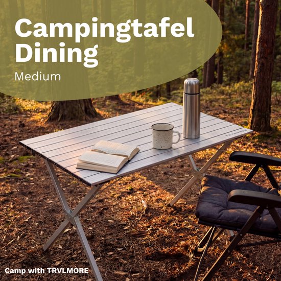 TRVLMORE Campingtisch - 120x70x70cm - Leichtgewicht mit Aluminiumrahmen - Klapptisch verstellbar - Campingtisch - Klapptisch - Schwarz