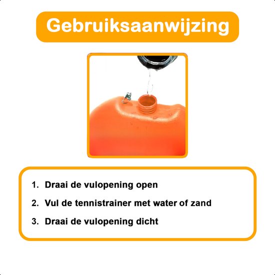 Tennisstock - Tennistrainer - Set mit Gummiband und Tennisball - Orange - Für den Garten - Kinder - Klassiker - Profi - Ferien - Erwachsene