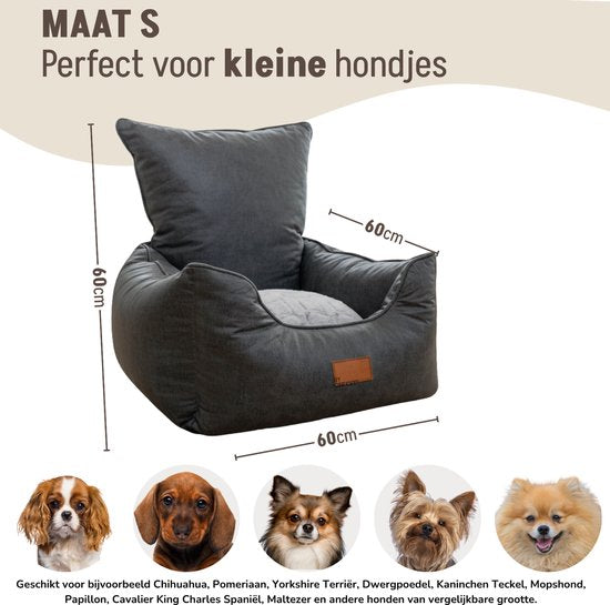 By Cee Cee Hundekorb Auto - Very Luxury Car Dog Basket - Autositz Hund Rücksitz - Autokorb Hund - Autositz Hundedecke - Autositz Hund - auch für Seitensitz - Anthrazit - Ameline