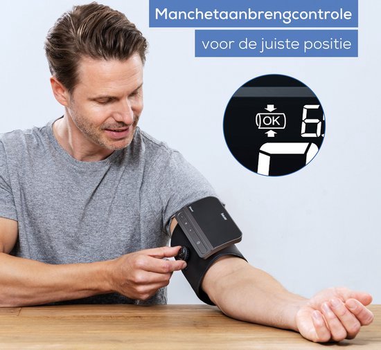 Beurer BM 81 Smart Oberarm-Blutdruckmessgerät – Integrierte EasyLock-Manschette 24–40 cm – Bluetooth® – Risikoindikator – Inflation Technology - Speicher für 2 Benutzer - Unregelmäßiger Herzschlag - Kostenlose App: Health Manager Pro - 5 Jahre Garantie
