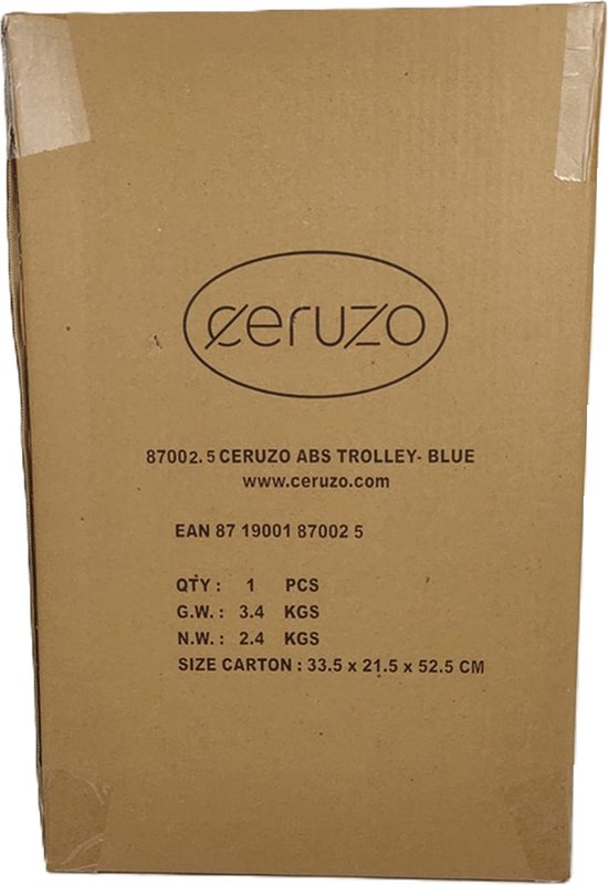 Ceruzo Handgepäck Koffer -Trolley - 28L- 51.5 cm - Blau - Spinner Räder 360°- Numerisches Schloss Reisekoffer