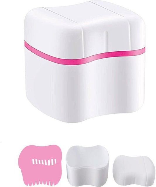 Prothesentablett - Bracket-Tray - Rosa - Inkl. Tropfschale - Für - Zahnspange - Zahnersatz - Prothese - Bracket-Tray - Bracket-Box - Tablett