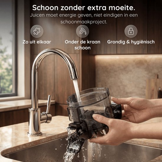 Safecourt Kitchen Slow Juicer - leistungsstarker Motor [Vorschneider & Kaltpress-Technologie] - einfache Reinigung - BPA-frei - Entsafter Pink