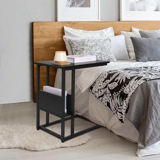 Couchtisch - Beistelltisch - Beistelltisch - Loungetisch - Wohnzimmertisch - Akzenttisch - Schwarz - 55x36x59,5cm