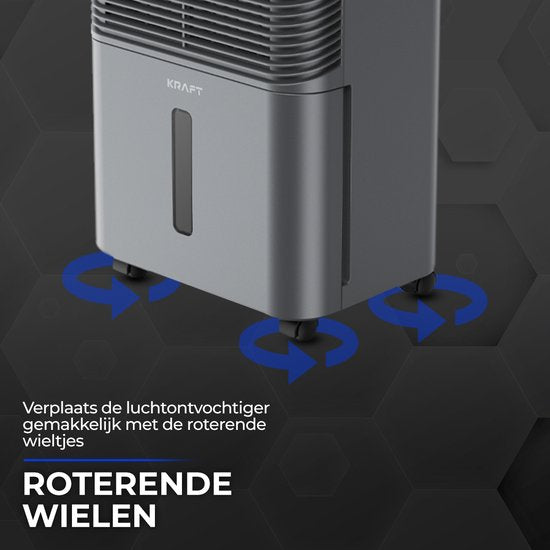 KRAFT Luftentfeuchter - 16L pro Tag - Wash-Dry Funktion - Luftentfeuchter für Schlafzimmer, Bad, Wohnzimmer - Luftentfeuchter - Anthrazit