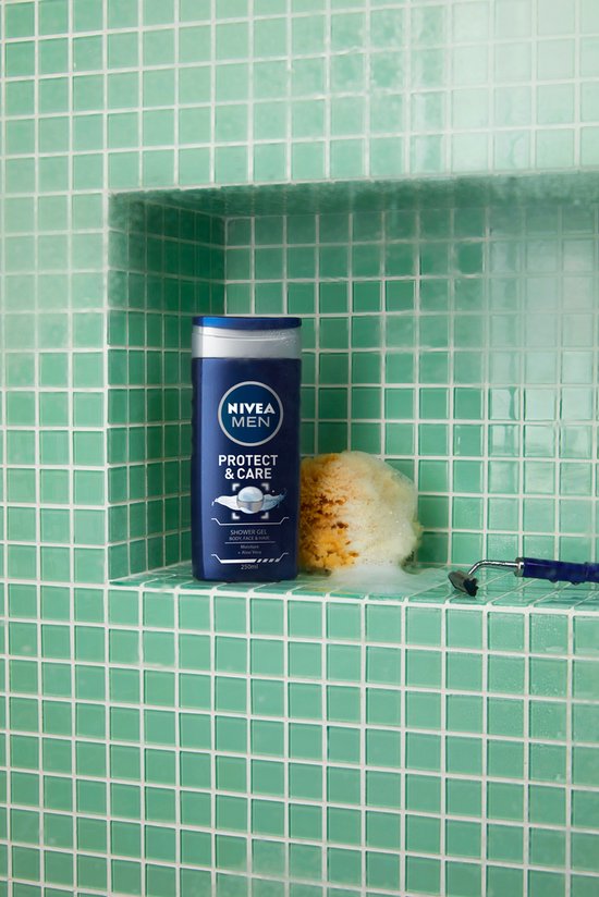 NIVEA MEN Protect & Care Duschgel - 3-in-1 Duschgel mit Aloe Vera - Shampoo - 500ml