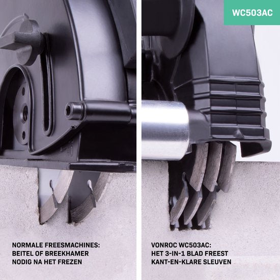 VONROC 3-in-1 Diamanttrennscheibe - 150x22.2mm - Für VONROC PRO Grabenfräse WC503AC