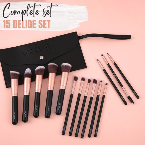 VAIVE Makeup Pinsel Set - Foundation Pinsel - Lidschattenpinsel - Puderpinsel - Makeup Pinsel - Pinselsets - Augenbrauenpinsel