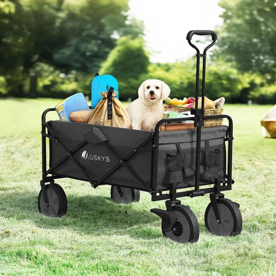 Wagen / Bollerwagen / Transportwagen - faltbar - Max. 100kg - Schwarz
