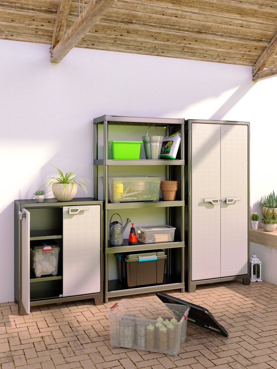 Keter Titan Hochschrank - 4 Fachböden - 80x44x182cm - Schwarz/Grau