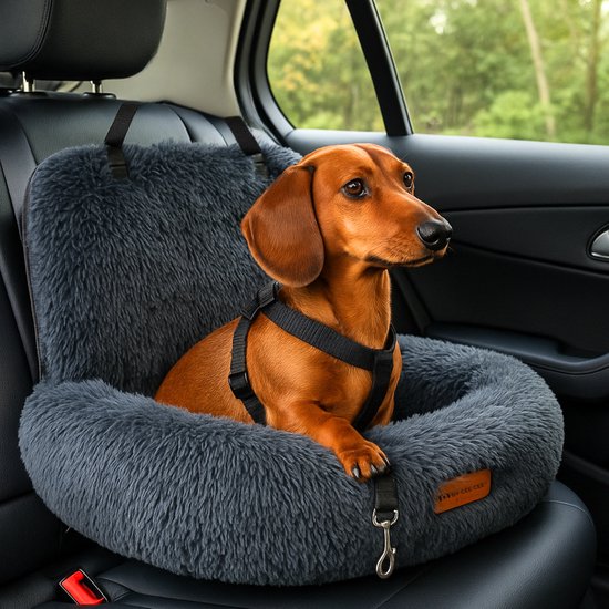 By Cee Cee Hundekorb Auto - Original Auto Hundekorb - Autositz Hund Rücksitz - Autokorb Hund - Autositz Hundedecke - Autositz Hund - auch für Seitensitz - Dunkelgrau