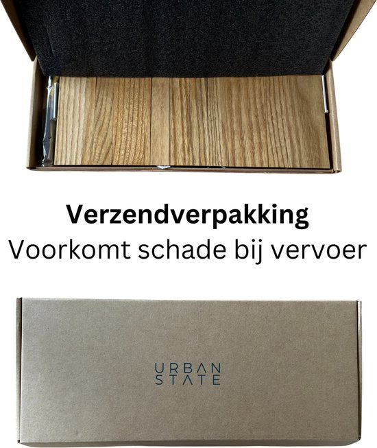 Urban State Wandgarderobe - Garderobenständer hängend - Eschenholz - 4 Haken - Piano Garderobe - Garderobenständer - handgefertigt
