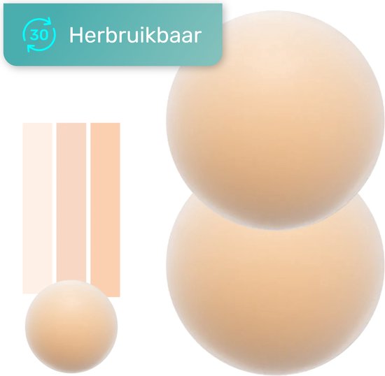 Soft & Silky - Brustwarzenabdeckungen - 2 Stück - Wiederverwendbar - Silikon - Selbstklebend - Brustwarzenband - Brustwarzenaufkleber - Brustwarzenaufkleber