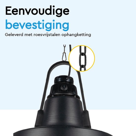 BRASQ Retro Elektrischer Terrassenheizer Pendant - 3 Heizstufen - Mit Fernbedienung - IP24 -Spritzwassergeschützt - Innen und Außen - 2000 W - Schwarz