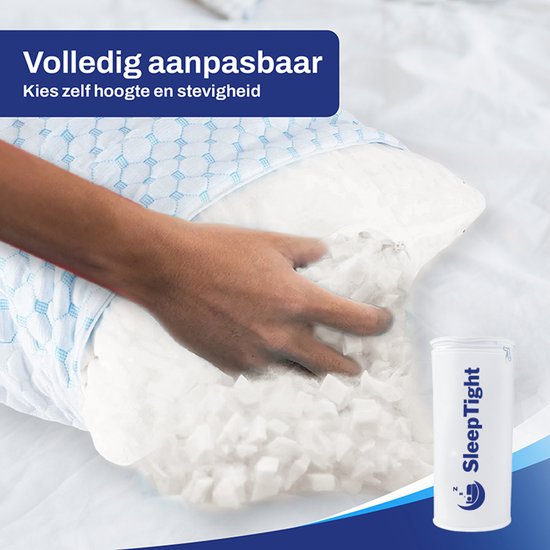 Sleeptight Adjustable Pillow - 70 x 50 x 16 cm - Ergonomisches Memory Foam Kissen für Seitenschläfer