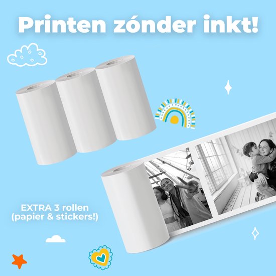 Denver Kinderkamera Full HD mit Drucker - Selfie-Kamera - 20MP - Blau