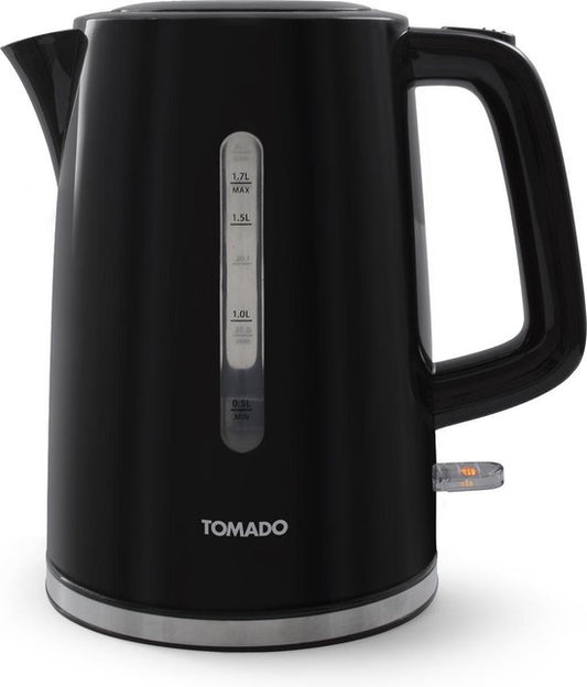 Tomado TWK1701B - Kunststoff-Wasserkocher - Schwarz - 1,7 Liter Fassungsvermögen - 2200 Watt - Wasserstandsanzeige