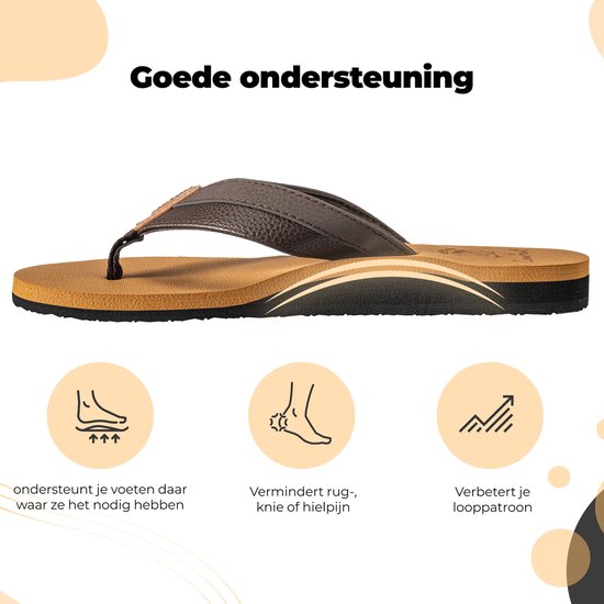 Pantoffeln Männer - Sandalen - Braun - Größe 42 - Comfeet
