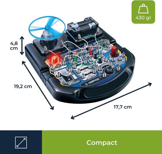 Velleman Elektronisches Projekt-Kit für Kinder ab 8 Jahren, entdecken Sie die Grundlagen der Elektronik mit 18 spannenden Experimenten, pädagogischen und interaktiven Spaß, LED, Lüfter und Sound